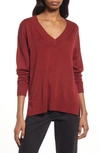 Treasure & Bond V-neck Sweater In Red Syrah