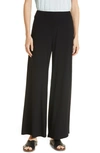 Eileen Fisher Black Cropped Wide-leg Cupro Trousers