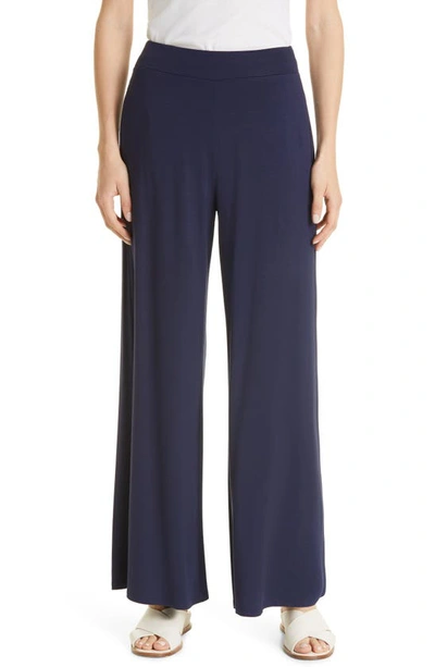 Eileen Fisher High Waist Wide Leg Pants In Midnight