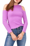 1.state Women's Long Sleeve Cold Shoulder Crewneck Top In Iris Orchid