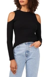 1.state Cold Shoulder Sweater In Rich Black