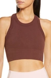 Alo Yoga Delight Seamless Knit Bra In Cherry Cola