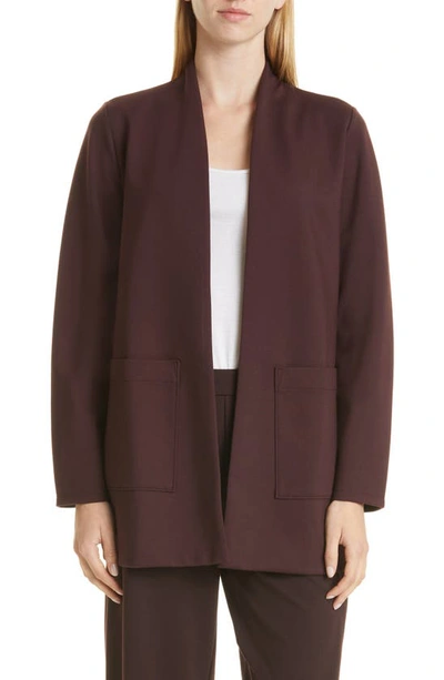 Eileen Fisher Tencel® Lyocell Blend Jacket In Dark Brownstone