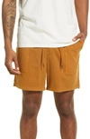 Treasure & Bond Stretch Organic Cotton Shorts In Brown Rubber