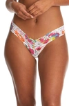 Hanky Panky Print Low Rise Thong In Floral Reflections