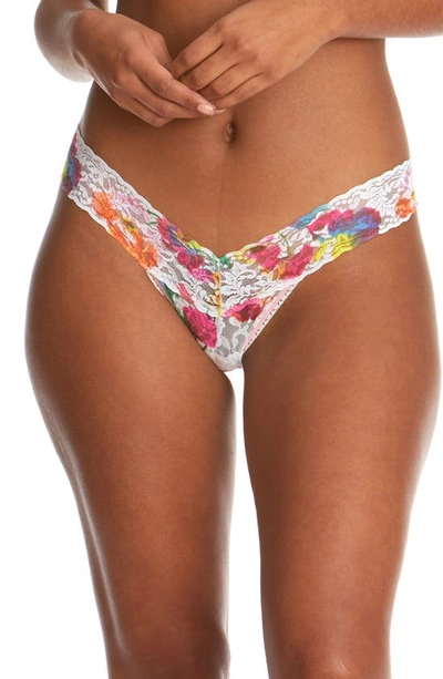 Hanky Panky Print Low Rise Thong In Floral Reflections