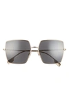 Burberry 58mm Square Sunglasses In Light Gold/ Dark Grey