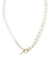 POPPY FINCH CONTRAST CULTURED PEARL & KESHI PEARL NECKLACE