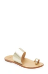 Beek Finch Toe Loop Sandal In Platinum/ Beach