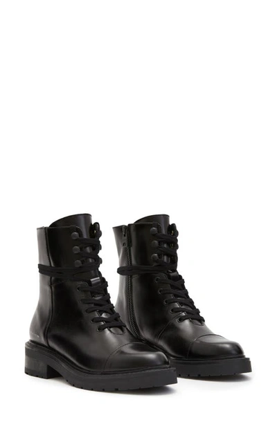 Allsaints Alaria Leather Boots In Black