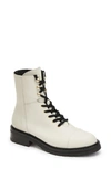 Allsaints Dusty Cap Toe Combat Boot In White
