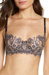Skarlett Blue Entice Underwire Balconette Bra In Mdnght/nyl