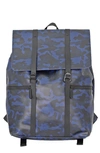 Duchamp Foldover Rubberized Backpack In Navy Camo