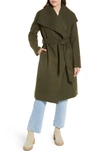 Noize Lena Belted Wrap Coat In Uniform Green