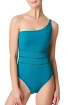 Bleu By Rod Beattie Behind The Seams One-shoulder One-piece Swimsuit In Blue