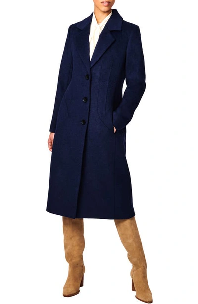 Bernardo Tailored Longline Coat In Sapphire