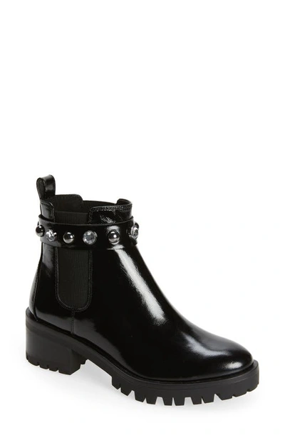 Karl Lagerfeld Porshay Lug Sole Bootie In Black/ Black