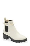 Karl Lagerfeld Pola Imitation Pearl Chelsea Bootie In Bone