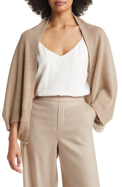 La Fiorentina Wool & Cashmere Cocoon Wrap In Beige