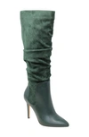 Charles By Charles David Playa Scrunch Pointed Toe Knee High Boot In Green