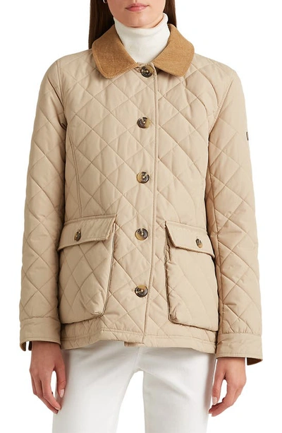 Ralph Lauren Quilted Patch Pocket Jacket In Birch Tan