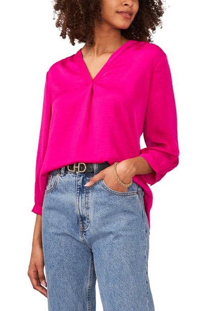 Vince Camuto Rumple Fabric Blouse In Wild Petunia