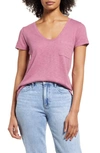 Caslon Rounded V-neck T-shirt In Purple Mellow
