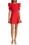 Likely Alia Puff Sleeve Fit & Flare Dress In Scarlet