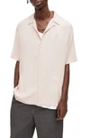 Allsaints Venice Relaxed Fit Short Sleeve Button-up Camp Shirt In Ash Desert Pink