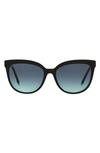 Tiffany & Co 55mm Gradient Cat Eye Sunglasses In Black Blue