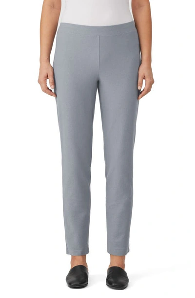 Eileen Fisher Slim Knit Ankle Pants In Steel