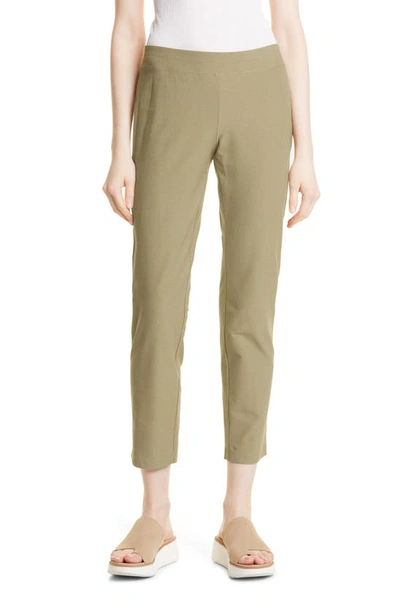 Eileen Fisher Slim Knit Ankle Pants In Tarragon