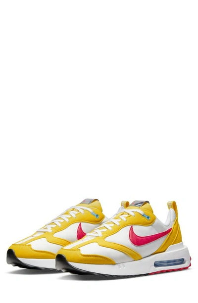 Nike Men's Air Max Dawn Casual Sneakers From Finish Line In Vivid Sulfur/siren Red/summit White/white/black/laser Blue