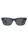 Ray Ban 55mm Rectangular Sunglasses In Striped Blue/ Dark Grey