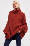 Free People Swim Too Deep Turtleneck Sweater In Terracotta