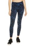 Sweaty Betty Power Pocket Workout Leggings In Blue Leaf Scatter Print