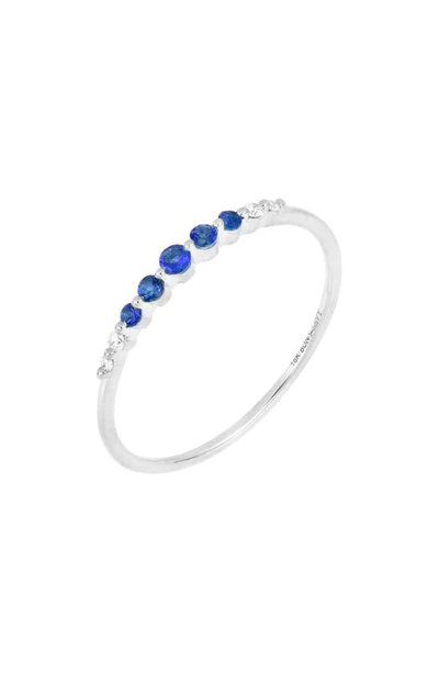 Bony Levy Graduated Sapphire Ring In 18k White Gold