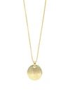 Bony Levy 14k Gold Stripe Disc Pendant Necklace In 14k Yellow Gold