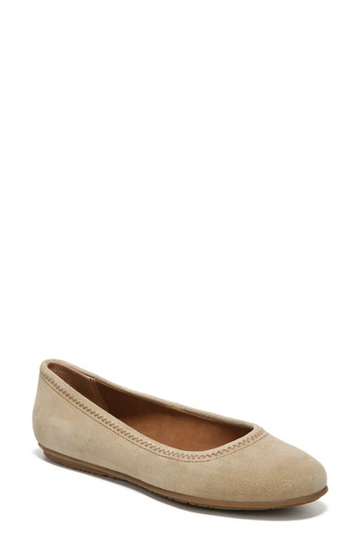 Zodiac Sonia Womens Leather Round Toe Ballet Flats In Sand
