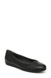 Zodiac Sonia Womens Leather Round Toe Ballet Flats In Black