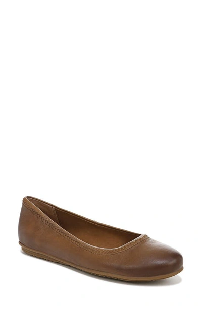 Zodiac Sonia Womens Leather Round Toe Ballet Flats In Brown