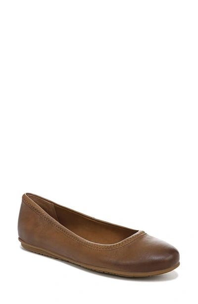 Zodiac Sonia Womens Leather Round Toe Ballet Flats In Tan/beige