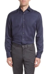 Jack Victor Chambray Button-up Shirt In Navy