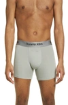 Tommy John Second Skin 6-inch Boxer Briefs In Griffin W/ Scarlet Ibis Stitch