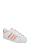Adidas Originals Superstar Sneaker In White/ Chalk Coral/ Off White