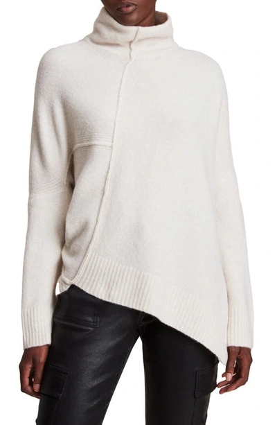 Allsaints Lock Mock Neck Jumper In Chalk White