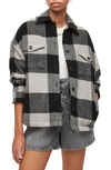 Allsaints Luella Check Oversize Shirt Jacket In Black/ Cloud Burst