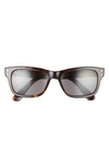 Ray Ban 55mm Rectangular Sunglasses In Havana/ Dark Grey
