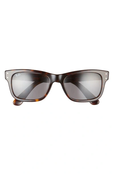 Ray Ban 55mm Rectangular Sunglasses In Havana/ Dark Grey