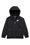 Nike Kids' Windrunner Water Resistant Hooded Jacket In Black